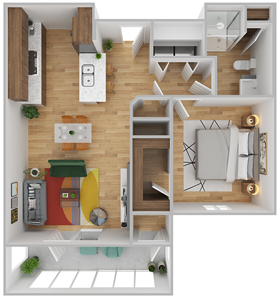 One Bedroom / One Bath - 710 Sq. Ft.*